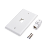 Cable Matters 2-Pack 1-Port Keystone Jack Wall Plate with Cat6 RJ45 Insert in White