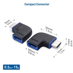 Cable Matters Combo Pack 90 Degree and 270 Degree Flat M/F 8K HDMI Adapters