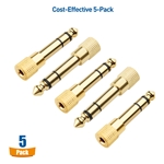 Cable Matters 5-Pack 6.3mm (1/4 inch) to 3.5 mm Male to Female Stereo Adapter