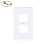 Cable Matters 10-Pack Duplex Outlet Single Gang Wall Plate Cover in White