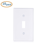 Cable Matters 10-Pack Single-Gang Toggle Switch Wall Plate in White