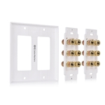 Cable Matters Double Gang Speaker Wall Plate with Binding Post for 6 Speakers