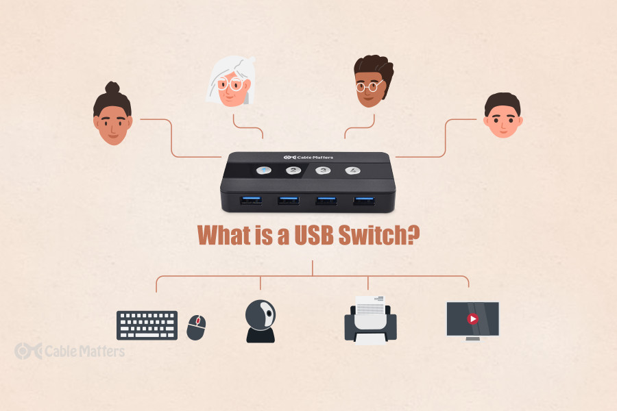 Cable Matters Switch Ethernet Commutateur USB 3.1 vers 4 Ports