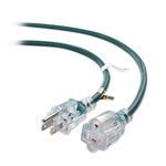 Cable Matters Outdoor Extension Cord with LED Light in Green (NEMA 5-15P to 5-15R)