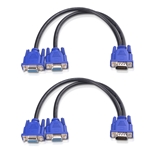 Cable Matters 2-Pack VGA Splitter Cable / VGA Y Splitter - 1 Foot