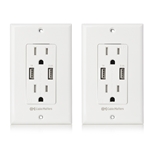 Cable Matters 2-Pack Tamper Resistant Duplex AC Outlet with 3.4A USB Charging