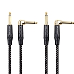 Cable Matters 2-Pack 1/4 Inch TS Straight to Right Angle Guitar Cable