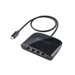 Cable Matters USB-C to 4-port Gigabit Ethernet Adapter in Black