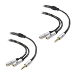 Cable Matters 2-Pack 3.5mm Male TRRS to 2 x Female TRS Headset Splitter Y-Cable