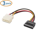 Cable Matters 3-Pack 4 Pin Molex to SATA Power Cable Adapter 6 Inches