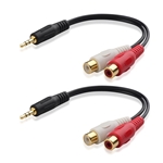Cable Matters 2-Pack 3.5mm (1/8 Inch) Stereo to 2-RCA Adapter 8 inches