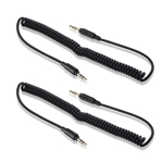 Cable Matters 2-Pack 3.5mm (1/8 Inch) Coiled Stereo Audio Cable in Black 5 Feet