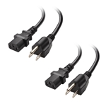 Cable Matters 2-Pack 16 AWG Heavy Duty Computer Monitor Power Cord (NEMA 5 - 15P to IEC C13)