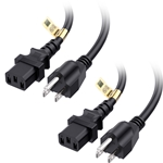 Cable Matters 2-Pack 16 AWG Heavy Duty Computer Monitor Power Cord (NEMA 5 - 15P to IEC C13)