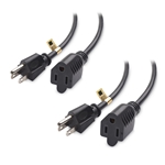 Cable Matters 2-Pack 16 AWG Heavy Duty AC Power Extension Cord (NEMA 5-15P to NEMA 5-15R)