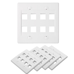 Cable Matters [UL Listed] 5-Pack 8-Port Keystone Wall Plate in White