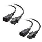 Cable Matters 2-Pack Computer to PDU Power Extension Cord (IEC C14 to IEC C13)