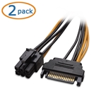 Cable Matters 2-Pack 6 Pin PCIe to SATA Power Cable 8 Inches