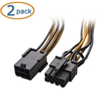 Cable Matters 2-Pack PCI-E 6 Pin to 8 Pin Power Cable 4 Inches