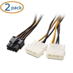 Cable Matters 2-Pack PCI-E 8 Pin to 2 Molex Power Cable 4 Inches