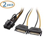 Cable Matters 2-Pack 8-Pin PCIe to 2xSATA Power Cable 5 Inches