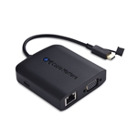Cable Matters USB-C Multiport Adapter with VGA, 2x USB 3.0, Gigabit Ethernet, and Power Delivery in Black