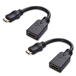 Cable Matters 2-Pack Mini HDMI to HDMI Adapter 6 Inch