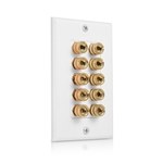 Cable Matters Banana Jack Binding Post Wall Plate for 5 Speakers in White