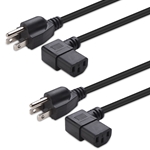 Cable Matters 2-Pack 16 AWG Right Angle Power Cord (NEMA 5-15P to Angled IEC C13)