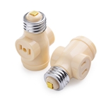 Cable Matters [UL Listed] 2-Pack Light Socket Adapter with 2x AC Outlets