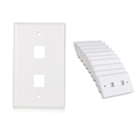 Cable Matters [UL Listed] 10-Pack Low Profile 2 Port Keystone Jack Wall Plate in White