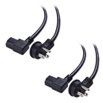 Cable Matters 2-Pack 16 AWG Low Profile Right Angle Power Cord (NEMA 5-15P to Angled IEC C13)