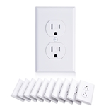 Cable Matters 10-Pack 15A Tamper-Resistant Receptacle with Wallplate in White