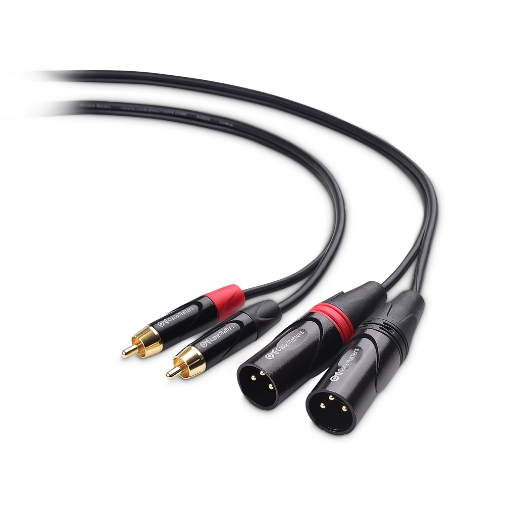 to XLR Interconnect Cable / 2 RCA to XLR Male Cable