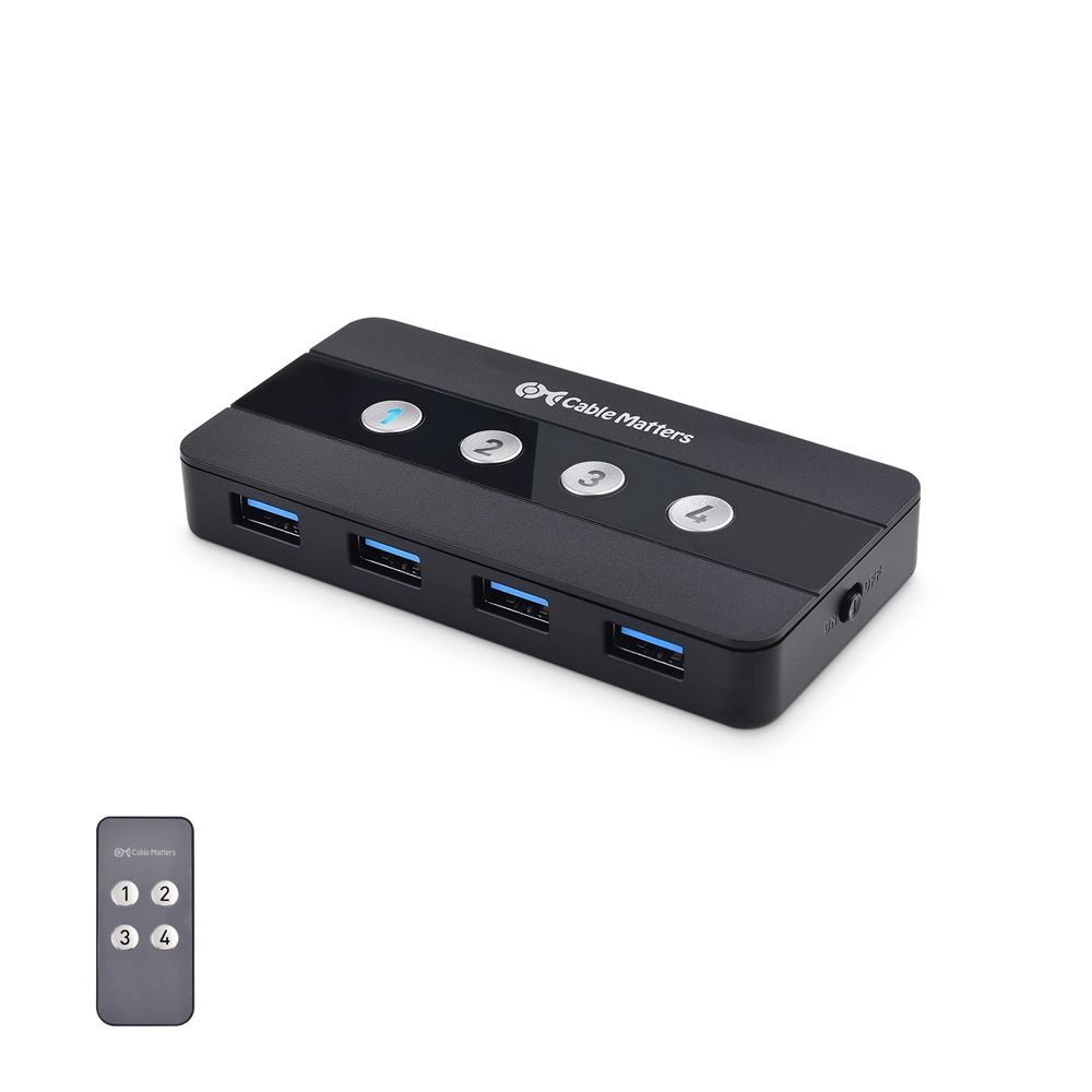 Bore uøkonomisk hvor som helst 4-Port USB 3.0 Switch with Remote Control