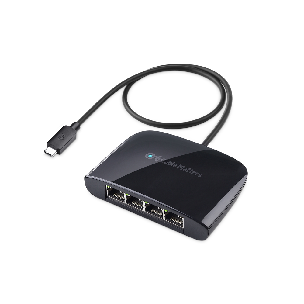 Cable Matters Plug & Play USB C to Ethernet Adapter with PXE, MAC Address  Clone (Thunderbolt to Ethernet Adapter, Gigabit Ethernet to USB C) in Black