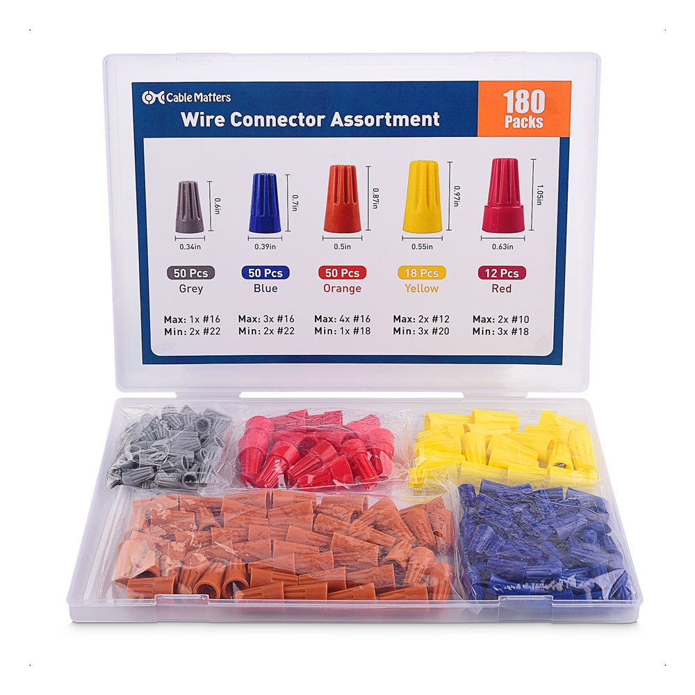 180-Pack Wire Connector Assortment