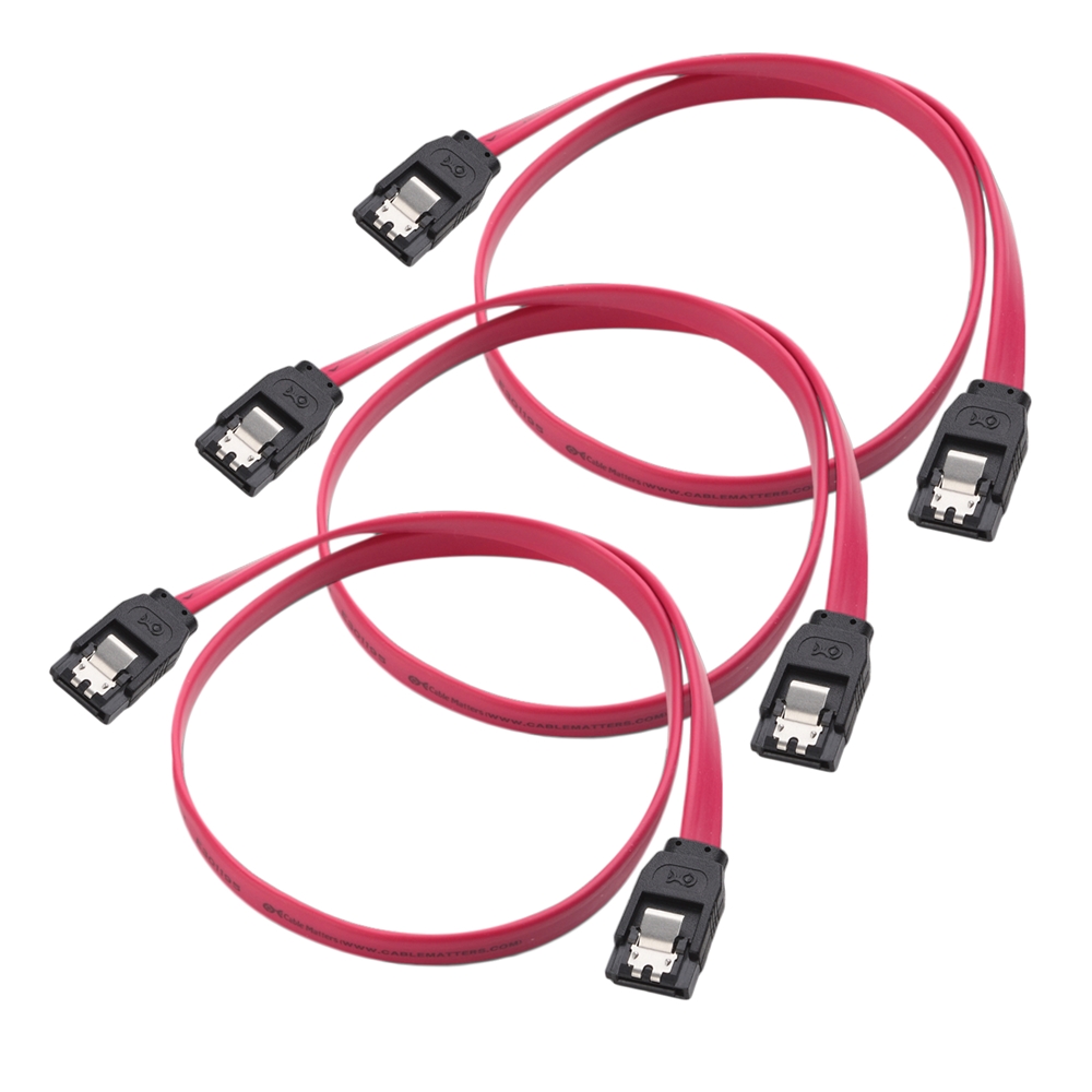 Cable Matters 3-Pack SATA III 6.0 Gbps SATA Cable 24 Inches (SATA Cable for  SSD, SATA SSD Cable, SATA 3 Cables) Red