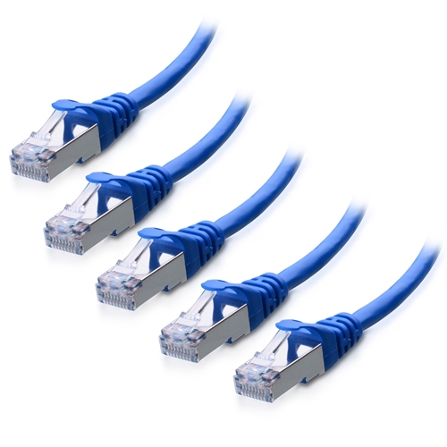 Booted 2 FT Ethernet Cable CAT6 Cable Shielded SSTP/SFTP 10Gigabit/Sec Network/High Speed Internet Cable Red 5 Pack Professional Series InstallerParts 550MHZ 