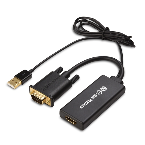 Cable Matters Micro HDMI to VGA Adapter (Micro HDMI to VGA Converter) in  Black