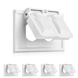 Cable Matters [UL Listed] 5-Pack Weather Resistant Duplex Wall Plate with Flip Covers, Horizontal Outdoor Outlet Cover