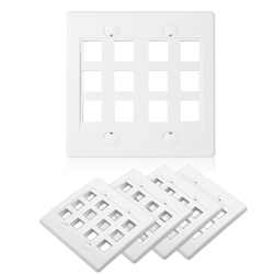 Cable Matters 5-Pack, Wall Plate for Keystone Jacks 12-Port