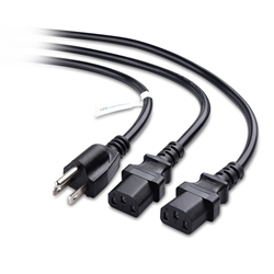 Cable Matters Computer Power Cord Splitter (NEMA 5-15P to 2X IEC C13)