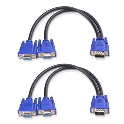 Cable Matters 2-Pack VGA Splitter Cable / VGA Y Splitter - 1 Foot