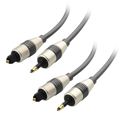 Cable Matters 2-Pack Toslink to Mini Toslink Digital Audio Optical Cable