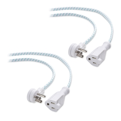 Cable Matters 2-Pack Braided Low Profile Power Extension Cord