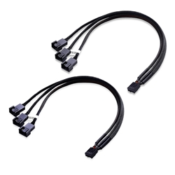 Cable Matters 2-Pack 4 Pin PWM 3 Fan Splitter Cable – 12 Inches