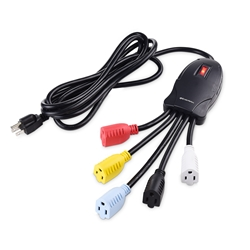 Cable Matters 5-Outlet Power Cord Splitter with Color Coded Receptacles