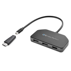 Cable Matters Triple 4K Mini DisplayPort MST Hub with Dual DisplayPort and HDMI