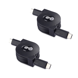 Cable Matters 2-Pack Retractable USB-C 2.0 Charging Cable